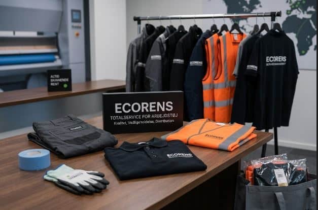 Ecorens medarbejder afleverer arbejdstøj til virksomhed