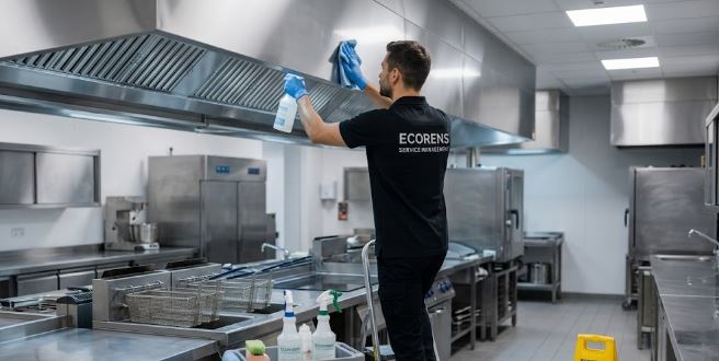 Ecorens rengør restaurantkøkken i Køge efter lukketid