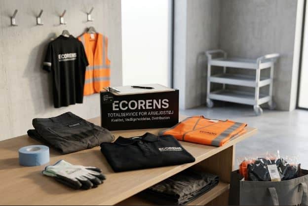 Rent arbejdstøj klar til levering hos Ecorens i Vallensbæk